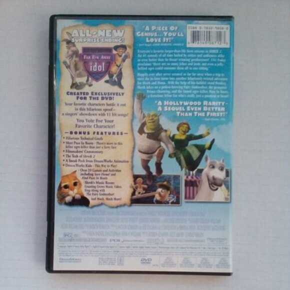 Dreamworks Shrek 1 & 2 DVD Lot Movies Shrek Donkey Fiona 2004 and 2006 - Picture 5 of 7